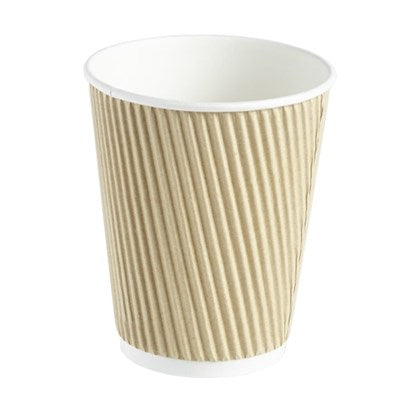 Kraft Double Wall Ripple Cups (Pack of 500) | Size 8oz-16oz