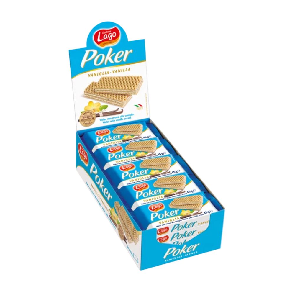 Lago Poker Vaniglia Vanilla Creme 45g (Pack of 80)