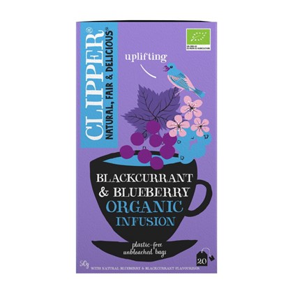 Clipper Organic Blackcurrant and Blueberry Tea Bags | 6x20 Bags