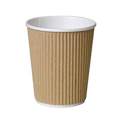 Kraft Double Wall Ripple Cups (Pack of 500) | Size 8oz-16oz