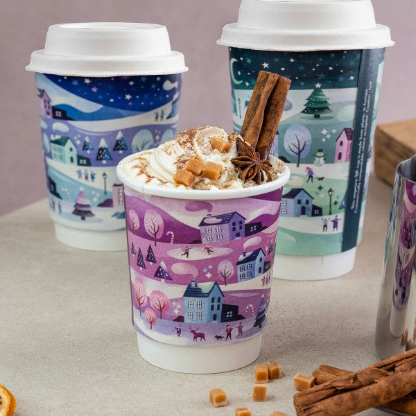 Traditional Christmas Double Wall Hot Cup | Size 8-16oz