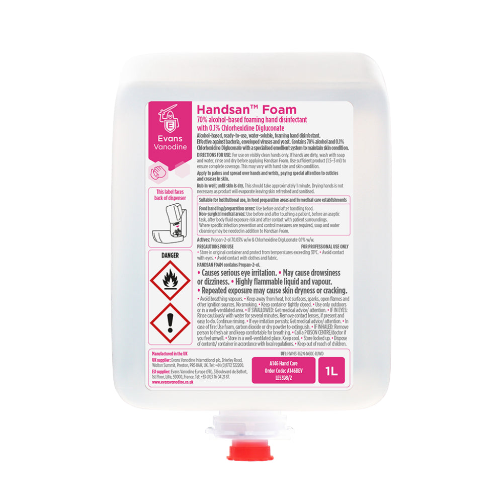 Evolve Handsan Foam Alcohol Cartridge 1L (Pack of 6) 1