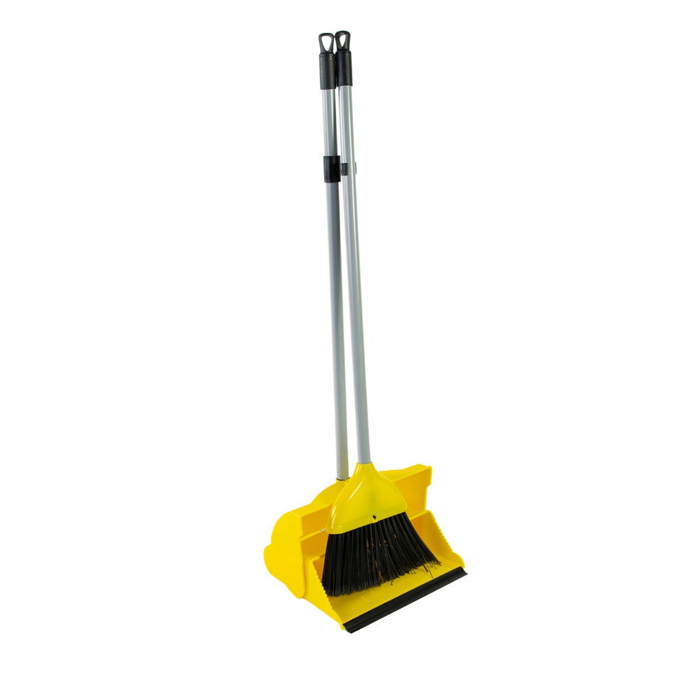 Deluxe Long Handled Dust Pan & Brush | Various Colours 3