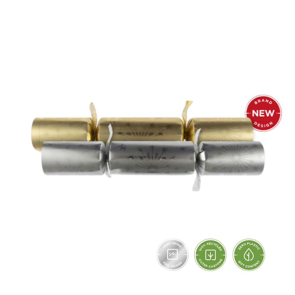 12" Starburst Gold & Silver Foil Board Christmas Crackers (Pack of 50) 1