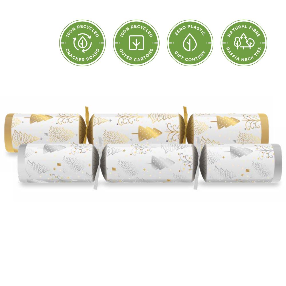 12" Festive Forest Christmas Crackers With Quiz (Pack of 50)