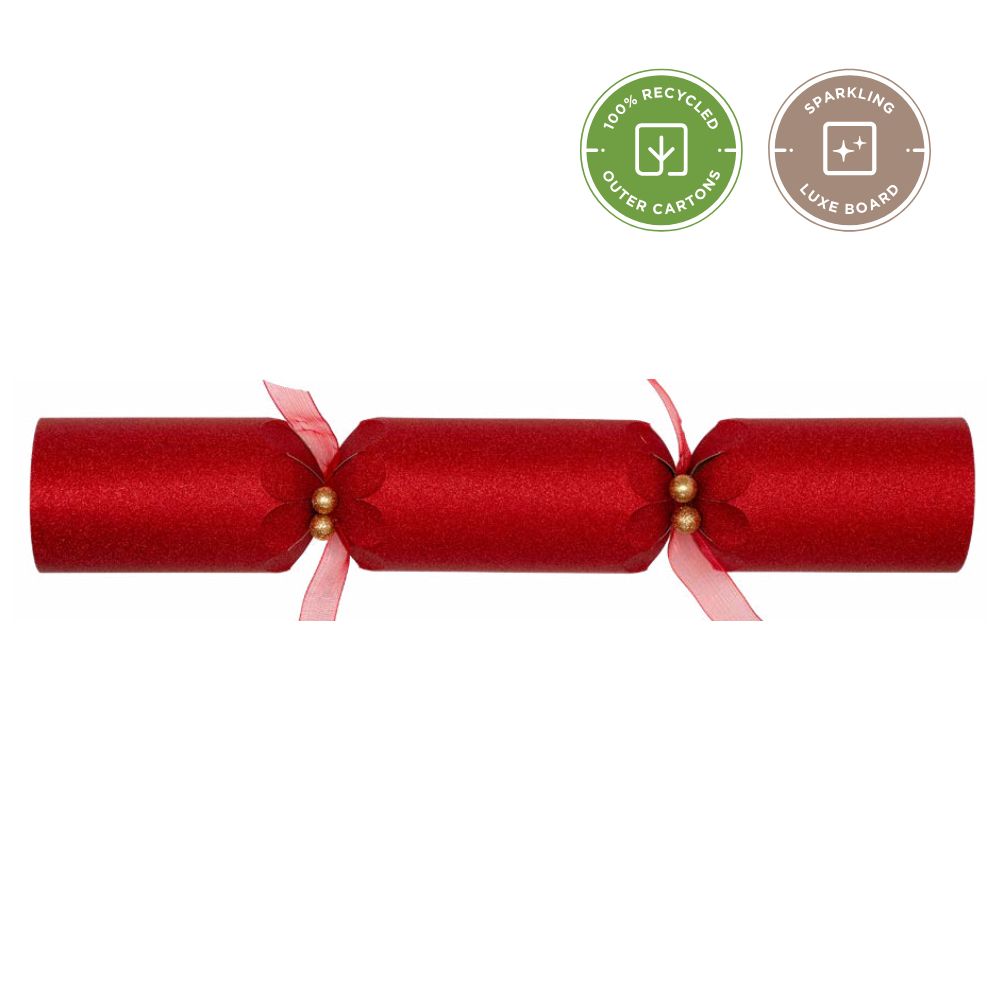 14" Sparkling Dust Red Christmas Cracker (Pack of 25) 1