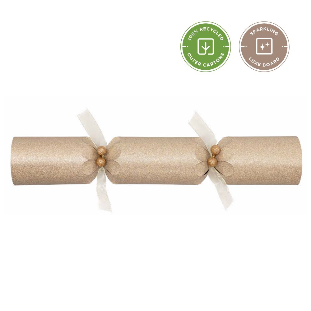 14" Sparkling Dust Gold Christmas Cracker (Pack of 25)