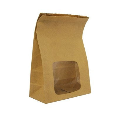 Kraft NatureFlex Window Bloomer Bag 6x3x9in (Pack of 250)