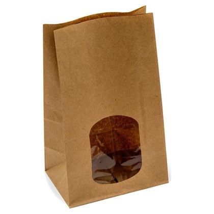 Window Sandwich Bag (Pack of 250) | Kraft / White