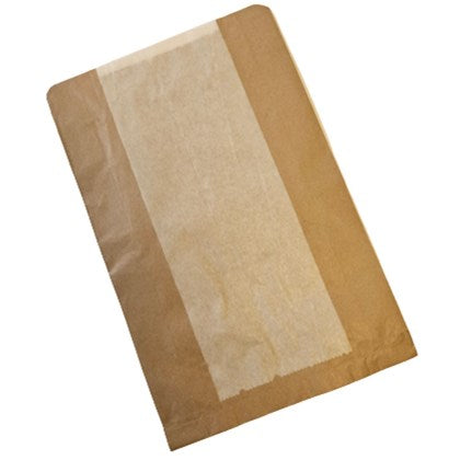 Large Heritage Window Kraft, bread bag 230x70x355mm