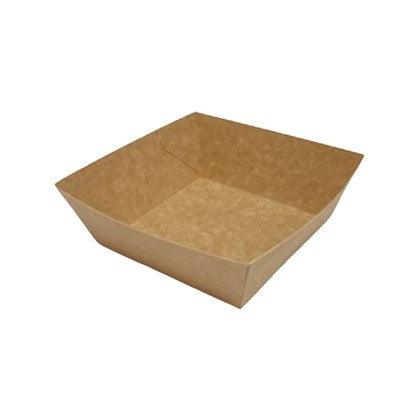 Simply Kraft Burger Chip Tray 600ml 110x110x50mm (Pack of 500)