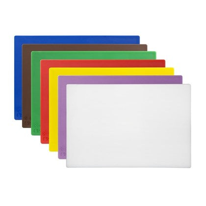 Hygiplas Low Density Chopping Boards with Rack (Pack of 7)