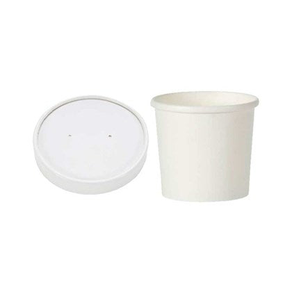 White PP Lined Container & Lids For Hot Food (Pack of 250) | Various Sizes
