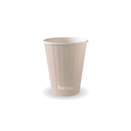 Aqueous Lined Double Wall BioCups Stone (Pack of 1000) | 8oz-12oz