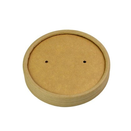2oz Kraft PP Lined Paper Board Lids With Hole (Pack of 1000)