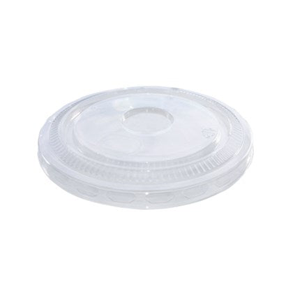 16-20oz rPET Clear Plastic Flat Lid No Hole 98mm Dia (Pack of 1000)