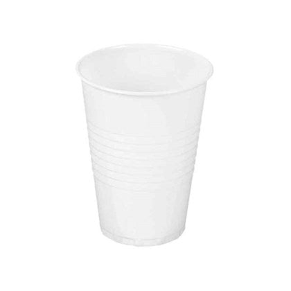 7oz Tall Plastic Vending Cups (Pack of 1000) | White / Clear