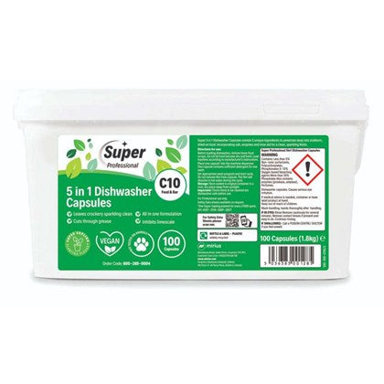 Super Professional 5-in-1 Dishwasher Capsules (Pack of 100 Capsules)