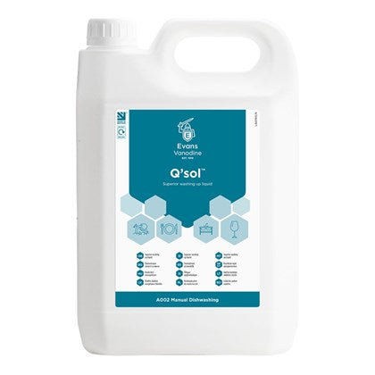 Q'Sol Superior Washing Up Liquid 5L (Pack of 2)