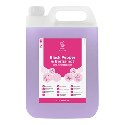 Black Pepper & Bergamot Hand, Hair & Body Wash 2x5L (Pack of 2)