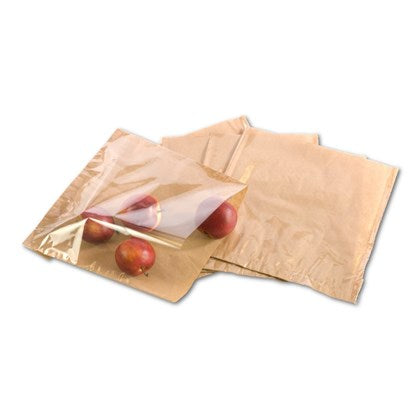 Square Film Fronted Kraft Bags (Pack of 1000) | Various Sizes