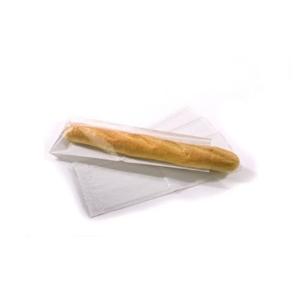 14" White Window Baguette Bag (Pack of 1000)