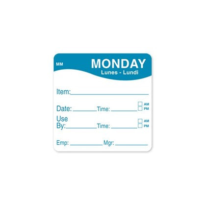 Coloured Days of the Week Prep Labels 2" (Pack of 500) | Monday - Sunday
