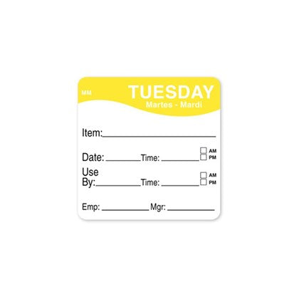 Coloured Days of the Week Prep Labels 2" (Pack of 500) | Monday - Sunday