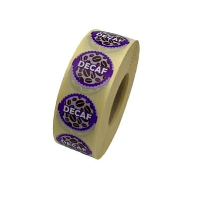 Decaf Coffee Shop Labels 20mm (Pack of 1000 Labels/1 Roll)