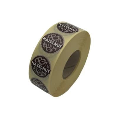 Hazelnut Coffee Shop Labels 20mm (Pack of 1000 Labels/1 Roll)