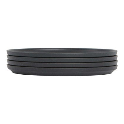 HuskeeCup Classic Saucers (Pack of 4) | Natural/Charcoal