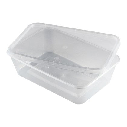 Clear Microwaveable Food Containers & Lids (Pack of 250) | Various Sizes