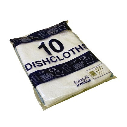 Standard Dishcloths White 30x35cm (Pack of 10)