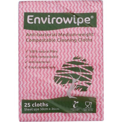 Envirowipe Plus Folded Cloths 50x36cm (Pack of 25) | Red / Blue
