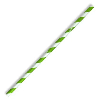 FSC Mix Paper BioStraws Green & White 197x8mm (Pack of 250)