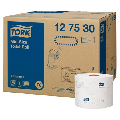 Tork T6 Advanced Mid-size 2ply Toilet Roll (Pack of 27)