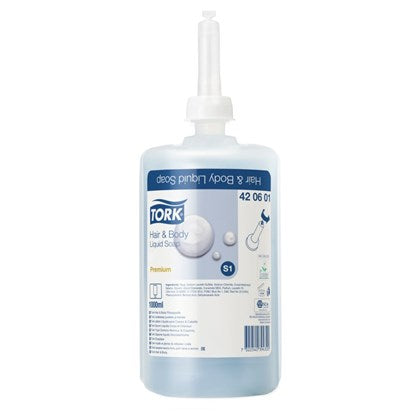 Tork S1 Premium Hair & Body Liquid Soap 1L (Pack of 6)