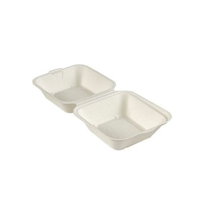 5" Square Bagasse Burger Box